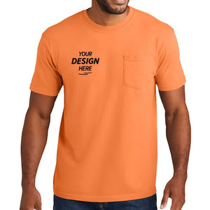 T-shirt de travail utilitaire pour homme, personnalisé, en mélange de coton et de polyester durable, léger, respirant, col rond, anti-boulochage, séchage rapide - Product Image 4