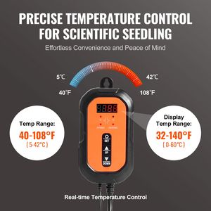 Set Termostato Digitale 10''x 20.75'' Certificato MET per Vasi Intelligenti, Tappetino Riscaldante Impermeabile per Semina e Germinazione - Product Image 4