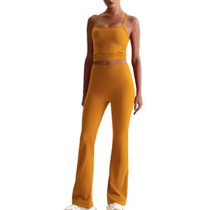 Custom Wholesale Custom Women Yoga Set Flared Leggings Sports Bra Activewear Gym Workout Outfit OEM ODM Fitness Wear Supplier - Product Image 4