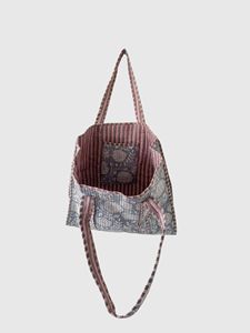 Sac fourre-tout en coton à motif floral, style bohème, ouvert sur le dessus, pour le shopping toutes saisons - Product Image 4
