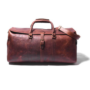 กระเป๋าเดินทางหนังแท้สำหรับผู้ชาย พร้อมซับในโพลีเอสเตอร์ หนังฟอกแบบหนา ปิดด้วยซิป - Product Image 3