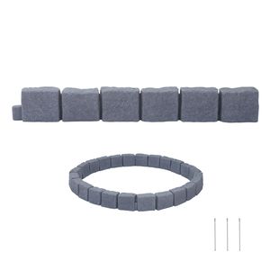 46.85\" No-Dig Garden Edging Kit Faux <b>Stone</b> Border Blocks for Lawn Flower Beds Yards-1 Pack Each Section - Product Image 1
