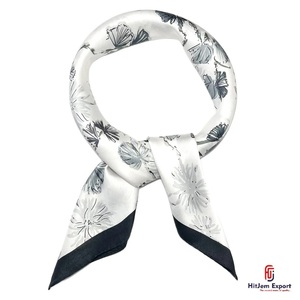 Wholesale Premium Printed Short <b>Scarf</b> Fabric OEM ODM White Label Textile Manufacturer Custom Fabric Products Supplier - Product Image 2