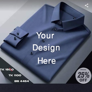 100% coton Anti-rides hommes solide à manches longues chemise de bureau formelle Unique à la mode intelligent à la recherche grande taille automne - Product Image 4