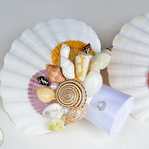 Coastal Seashell Night <b>Light</b> With Warm White LED Resin Lamp Round Shape For Home Decor - Product Image 6