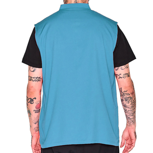 Turquoise Sleeveless Zip-Up Vest With Three Pockets And Mesh Panels - Product Image 2
