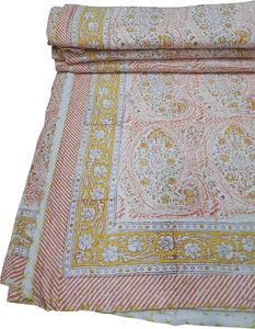 Silkgram Traditional Indian Cotton <b>Quilt</b> Floral Pattern Hand Wash Folded Classic Eco-Friendly 300tc All-Season Home Decor <b>Throw</b> - Product Image 2