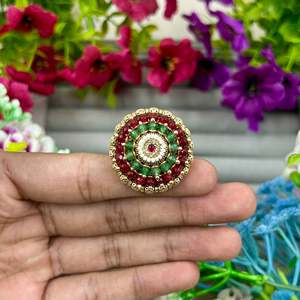 <b>Indian</b> Ethnic Swati Heritage Adjustable Ring-Casual Artificial <b>Jewellery</b> - Product Image 4