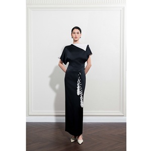 Falda de Oficina para Mujer Más Vendida, Falda Larga de Seda MYRA, Falda Larga de Satén MISSION, Silueta Recta Sólida, Largo Maxi, Faldas Maxi para Mujer - Product Image 1