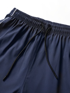 <b>Men's</b> <b>Navy</b> Blue Harem Pants With White Side Stripes Elastic Waist Casual Lightweight Polyester Track Pants Spring Style - Product Image 6