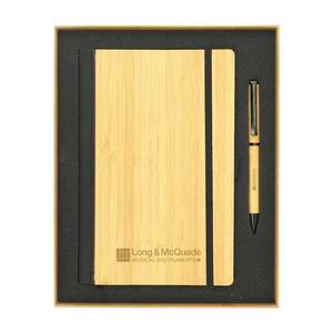 A5 Size Bamboo Journal <b>Set</b> with Stylus Pen Durable Notebook and Eco-Friendly <b>Writing</b> Instrument - Product Image 2