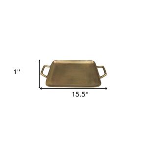 Bandeja de Servicio de Latón de Calibre Grueso, Diseño Clásico Hecho a Mano, Plato Metálico Resistente para Eventos de Catering y Banquetes - Product Image 1