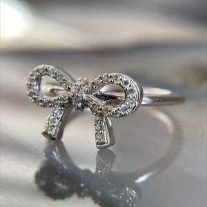 Bow Knot Moissanite IGI Certified Prong Setting 950 Platinum Cute Luxury <b>Dainty</b> Trendy Womens Engagement Anniversary <b>Rings</b> - Product Image 4