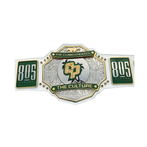 เข็มขัดแชมป์ 805 Strong Championship - เข็มขัดกีฬาสีขาวแบบปรับแต่งได้พร้อมรายละเอียดสีทอง - รางวัลสะสมระดับพรีเมียม - Product Image 1