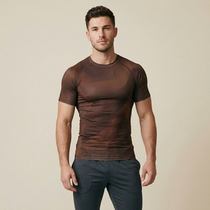 Custom Fitness Compression Shirt Men Half Sleeve Athletic Training Gym Running Performance Sportswear Wear - Product Image 5
