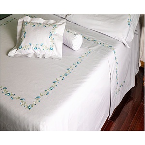 Parures de lit en coton 100 % personnalisées en gros, brodées motif floral/à pois, pour hôtels, maisons et mariages, 250 fils/pouce, lavables en machine - Product Image 1
