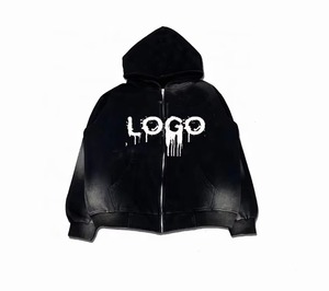 Custom Printed Hoodie Wholesale Heavyweight Cotton Blend Fleece Pullover Unisex Streetwear Logo Embroidery Bulk - Product Image 2