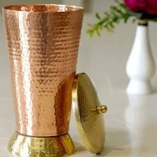 Botella de Agua de Cobre Puro Hecha a Mano con Acabado Martillado, Aislamiento Térmico de 6-12 Horas, Portátil para Viajes al Aire Libre - Product Image 5