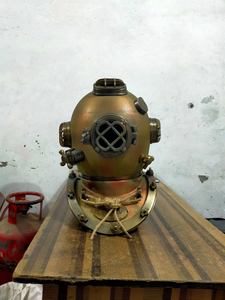 Casco de Buceo Vintage Azul Marino, Casco de Buceo Profundo, Casco de Buceo Metálico Náutico, Pieza Decorativa Marítima para el Hogar, Oficina o Bar - Product Image 3