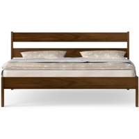 Lit plateforme King Size en bois d'ingénierie Roverb au design moderne sans coffre de rangement