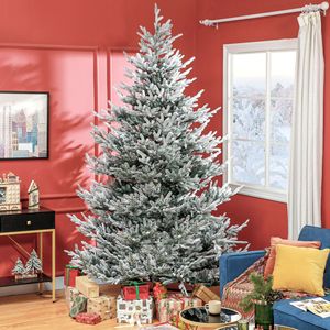 Albero di Natale Pre-Illuminato 210 cm, 1939 Punte, Apertura Automatica, Base in Acciaio Verde, Effetto Neve, Albero Pieghevole, Materiale PE PVC a Temperatura Calda - Product Image 2
