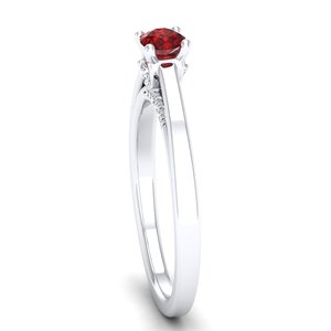 REYES Wholesale Price 925 Sterling <b>Silver</b> Moissanite Engagement <b>Rings</b> For Women Natural Red <b>Garnet</b> Birthstone Fine Jewelry - Product Image 3