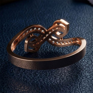 Anillo de Compromiso Clásico para Mujer con Tres Piedras Redondas de Diamante Cultivado en Laboratorio, Diseño de Hoja Infinita, Certificado IGI, Joyas RIZTA - Product Image 6