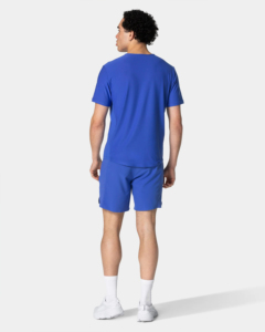 Camiseta de Cuello Redondo Azul Sólido para Hombre, Corte Regular, Manga Corta, Ropa Deportiva, ODM, 220 Gramos, Transpirable, Antipilling, Estilo Urbano - Product Image 6