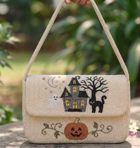 Bolso de Hombro Navideño Especial, Vintage, Bordado con Cuentas, de Lino Impermeable, Ecológico, para Fiestas, Regalos Festivos, Hecho a Mano - Product Image 2