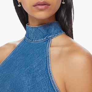 Top Corto de Punto con Cuello Halter, Transpirable, de Alta Calidad, Nuevo, Personalizado, Suave, Ligero, para Mujer - Product Image 2