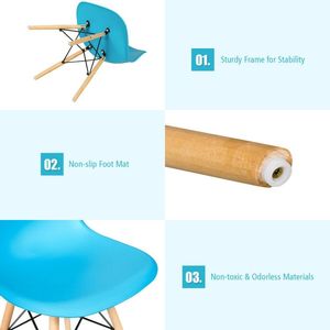 Set Moderno di 4 Sedie da Pranzo Senza Braccioli con Gambe in Legno - Product Image 3