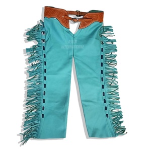 Caps de equitación de ante de piel de vaca de diseño personalizado más vendidos Cobertura completa larga con herrador de lona de cuero genuino - Product Image 6