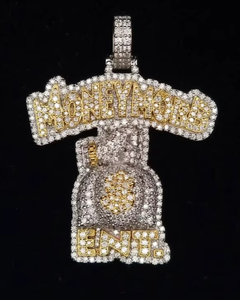 Luxury VVS Mossanite Diamond <b>Pendant</b> Iced Out Hiphop Jewelry Two Tone <b>Initial</b> Letter 925 Sliver Hiphop Custom Moissanite <b>Pendant</b> - Product Image 1