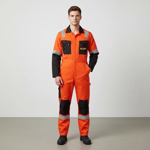 ชุดจั๊มสูทช่างซ่อมแบบสะท้อนแสงสำหรับขายส่ง เสื้อผ้าทำงานแบบชิ้นเดียว สะท้อนแสงเพื่อความปลอดภัย ผลิตจากโพลีเอสเตอร์ สวมใส่สบาย ระบายอากาศได้ดี - Product Image 1