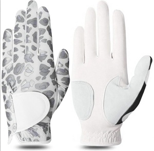Gant de golf léopard en cuir Cabretta, performance patriotique pour golfeur, main gauche, fermeture éclair, unisexe, gants de sport de haute qualité, fabrication OEM - Product Image 1