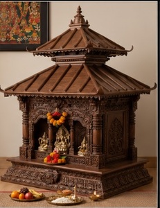 Traditional Nepali Style Wooden Pooja Temple/Mandir High Quality Customized Big Size HandmadeNaplies Solid Wood <b>Mandirs</b> For Home - Product Image 2