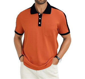 Men's Casual for Shirts Short Sleeve <b>Classic</b> Button Shirt Anti-Wrinkle Knitted Cotton Golf Tops with Pocket - Product Image 4