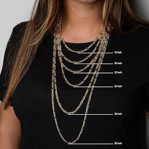 925 Sterling <b>Silver</b> 14K Yellow Gold 2.5mm <b>Thin</b> Women's & Men Figaro <b>Chain</b> Link Necklace 18" Wedding Engagement Gift - Product Image 3