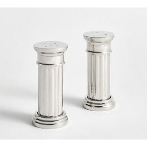 Juego de 2 saleros y pimenteros cilíndricos de latón de lujo con acabado dorado - Product Image 3