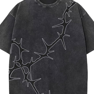 100% Cotton Heavyweight Acid Washed Oversized Crewneck T-Shirt for Men-Vintage Boxy Style Customizable Logo/Color Bulk Wholesale - Product Image 6