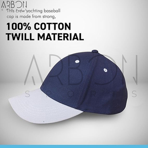 Custom Logo Two Tone Baseball Cap 6 Panel <b>Navy</b> Blue and White Sport <b>Hat</b> High Quality Cotton Twill Adjustable 6 Panel Caps - Product Image 2