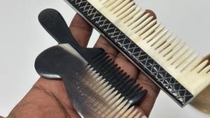 Conifer Handcrafted Natural Horn Large Hair <b>Comb</b> <b>Wide</b> Tooth Detangling Polished Artisan Grooming Salon Hair Care Accessories - Product Image 2