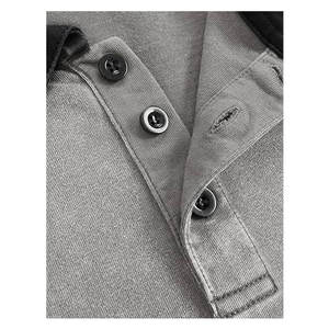 Polo vintage oversize pour homme en coton délavé, coupe épaules tombantes, style streetwear tendance, confortable, ample et décontracté, doux - Product Image 5