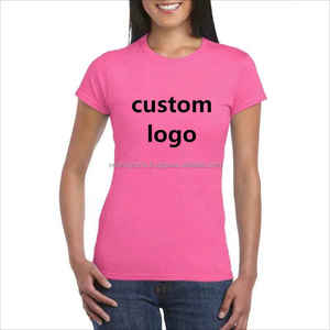 T-shirts pour femmes col rond dames logo personnalisé T-shirts pour femmes pour hommes conception personnalisée en coton doux uni de haute qualité - Product Image 1
