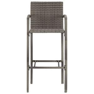 Juego de Bar para Jardín con Reposapiés Pequeño en Madera de Acacia Sólida Gris, Muebles Elegantes para Exteriores - Product Image 6