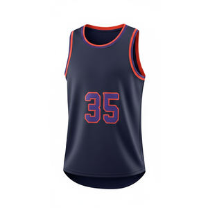 Maillot de basket-ball imprimé numériquement, vêtements de sport à séchage rapide, maillot de basket-ball personnalisé sans manches, uniforme d'entraînement pour jeunes et adultes - Product Image 2