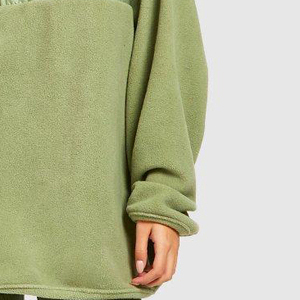 Sweat-shirt unisexe à col montant zippé 1/4, grande taille, en polaire brodé, délavé, couleur unie, pour homme et femme, collection automne - Product Image 4