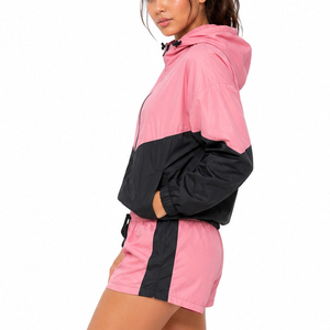 High Quality Lightweight Nylon <b>Windbreaker</b> Shorts Set For <b>Women</b> 100% Nylon Material <b>Women</b> Fashionable <b>Windbreaker</b> Shorts Set - Product Image 4