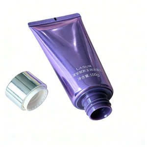 Tube en plastique PE violet personnalisé de 100 ml avec bouchon à vis pour crème pour les yeux et autres cosmétiques, impression UV/sérigraphie - Product Image 2