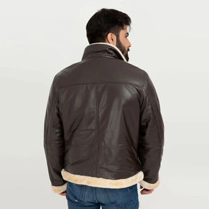 Chaqueta de Cuero Genuino para Hombre, Elegante, Invernal, de Primera Calidad, Fabricada Profesionalmente, Personalizable al por Mayor, OEM - Product Image 3